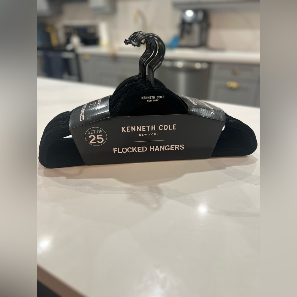 Kenneth Cole Black Flocked Hangers Set
